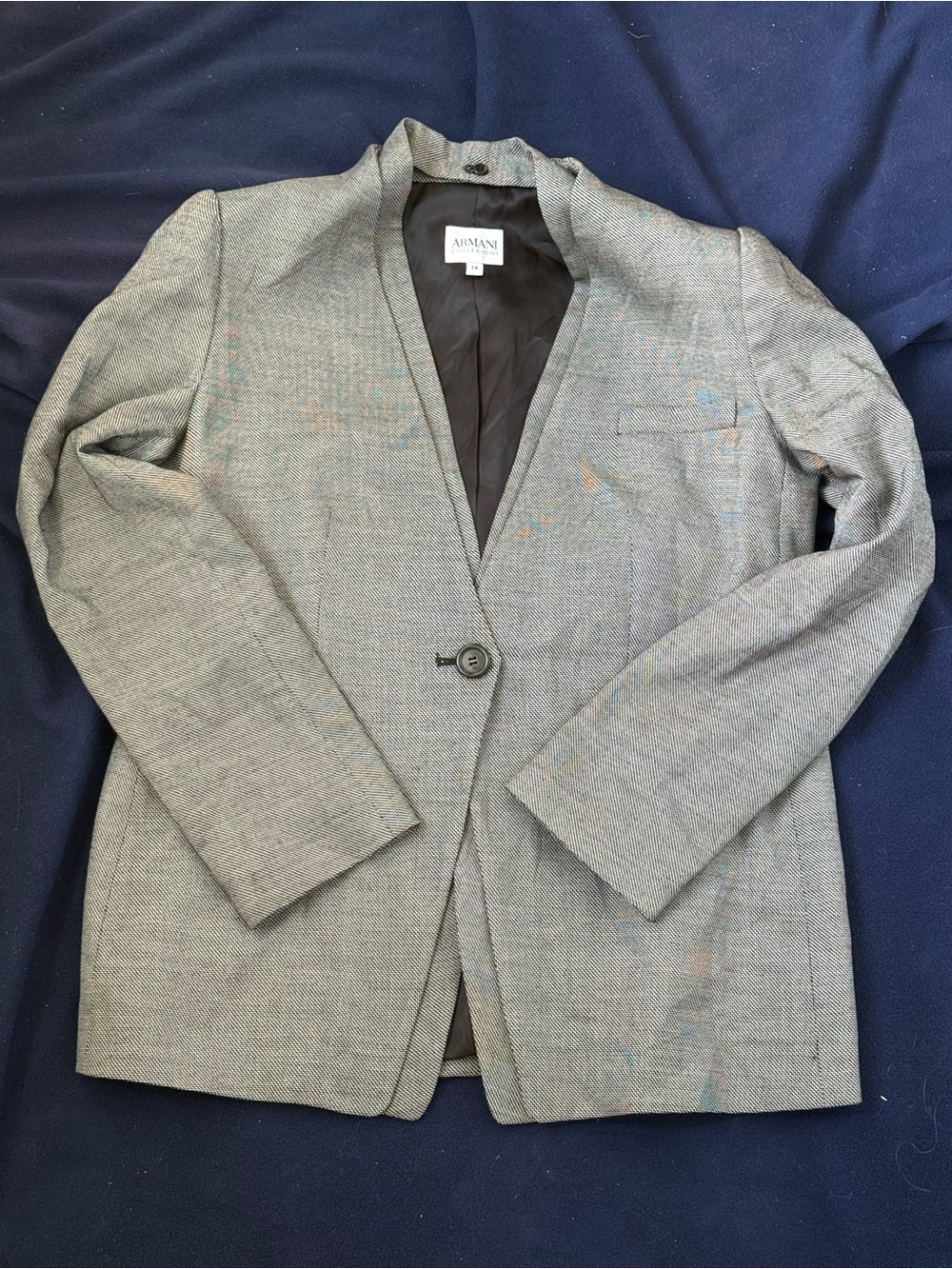Armani Collezioni Light Gray Single-Button Blazer